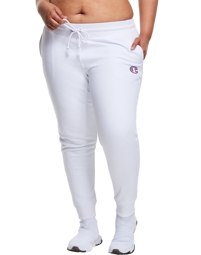 Champion Plus Reverse Weave Triple Outline C Logo Joggingbroek Dames - Wit - Belgie 1807MTQYU